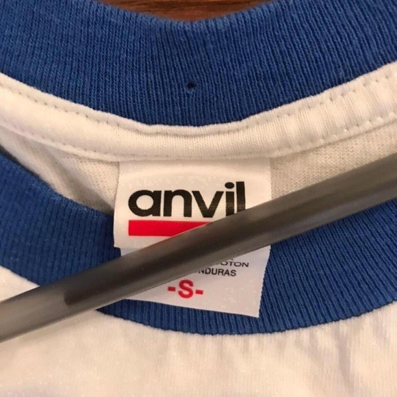 MENS 2008 RINGER SHIRT BLUE WHITE BUDDY WALK DOWN SYNDROME - Picture 3 of 4